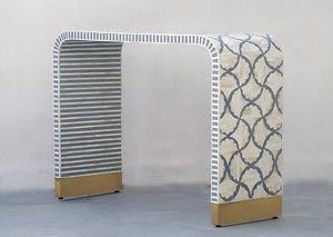 Vente chaude De Luxe Table Console Maison Salle À Manger Chambre À Coucher À La Main Modèle Personnalisé Meilleure Qualité Os Incrustation Miroir En Bois Gym - Product Image 5