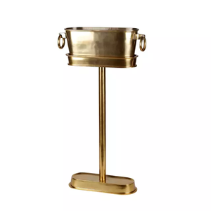 Seau à vin de glace, bouteilles d'eau de Champagne, refroidisseurs portables, grand refroidisseur en métal et cuves, Tube de boisson de couleur dorée - Product Image 3