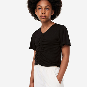 T-shirts décontractés personnalisés pour filles T-shirts à logo uni multicolore - Product Image 3