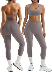 Conjunto de Yoga Transpirable Estampado para Otoño e Invierno para Mujer, Sujetador Deportivo Sin Costuras, Leggings de Spandex/Poliéster, Comodidad Urbana - Product Image 2