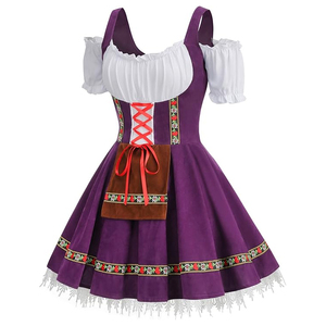 Estilo decente con bordado Vestido de mujer mixto de algodón y poliéster de alta calidad Mejor ajuste Embalaje privado personalizado Mujeres Dirndl - Product Image 2