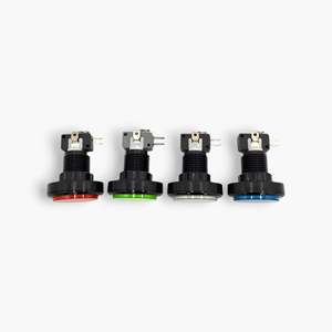 Set of 2 Oval Arcade <b>Push</b> Buttons with LED <b>Light</b> & Micro Switch PVC Transparent ABS Metal Multi-color - Product Image 3