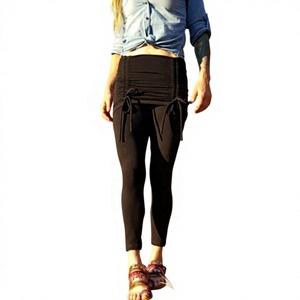 <b>White</b> High Elastic Waist Yoga <b>Skirt</b> Flared Leg Tummy Control Breathable Spandex Cotton Seamless Quick Dry Full-Length Pants for - Product Image 1