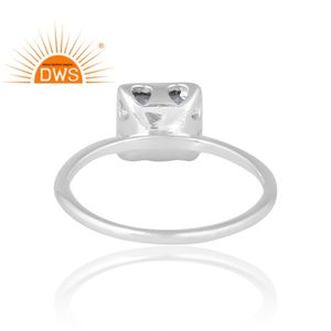 Bague en argent sterling 925 avec pierre précieuse naturelle aigue-marine, design actuel, bijoux personnalisés pour femme, cadeau pour elle - Product Image 2