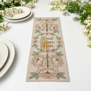 Camino de Mesa Bordado con Cuentas de Diseño de 36 Pulgadas, Cuentas de Vidrio Hechas a Medida para Decoración de Mesa de Lujo - Product Image 4