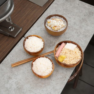 ชามสลัดไม้อะคาเซียธรรมชาติทำจากงานฝีมือทรงพระจันทร์เสี้ยวทำจากอาหารในครัวตามสั่ง - Product Image 4