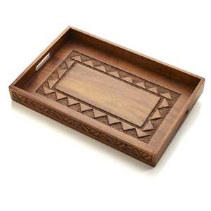 Metal Handle Wooden Design Food Serving <b>Tray</b> Best for <b>Drink</b> Serving Indoor Decor Kitchenware Design Serving <b>Tray</b> - Product Image 5