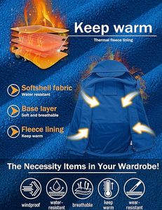 Veste d'hiver tactique doublée de polaire respirante pour hommes, 7 poches, coque souple, résistante à l'eau pour la course automobile de moto - Product Image 4