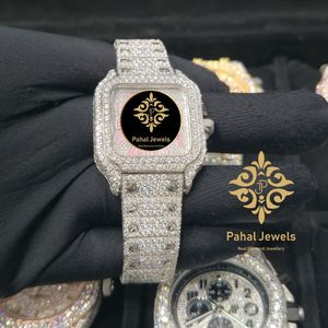 Reloj Mecánico de Lujo Pahal Jewels con Diamantes Cuadrados para Mujer, Acero Inoxidable, Analógico, Alta Calidad, Esfera de 40 mm, Cristal de Zafiro - Product Image 4