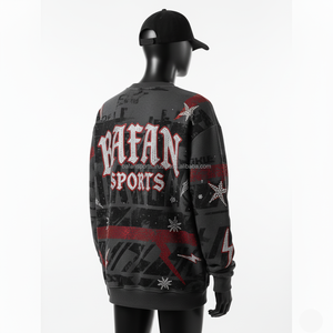 Sweat-shirt ample pour femme, tissu polaire de haute qualité, imprimé gris foncé avec des strass scintillants, sweat-shirts respirants pour femme - Product Image 5