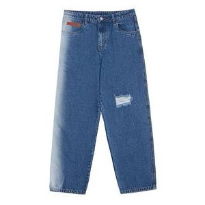 กางเกงยีนส์ขายาวสไตล์ย้อนยุคทรงหลวมมีกระดุมระบายอากาศสำหรับผู้ชายงานปักลายตัวอักษร Y2K งานตามสั่ง - Product Image 2