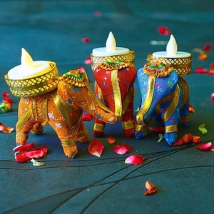 Assorted Bulk Elephant Tealight Candle Holder Night Decor Indian Wedding <b>Favors</b> Housewarming Gifts Festive Home Decoration - Product Image 5