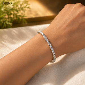 Classic 925 Sterling <b>Silver</b> <b>Bracelet</b> Round Brilliant Cut Diamond Unisex Moissanite Proposal Jewelry - Product Image 2