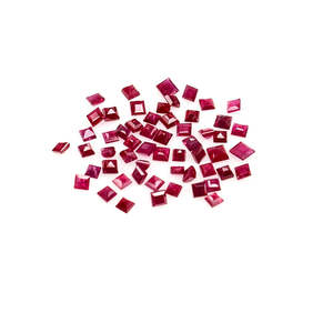 Rubis naturels du Mozambique non traités, carrés, 2 mm, 2,5 mm, calibrés, forme coussin, diamants lâches polis, traités thermiquement, rouge rose - Product Image 1