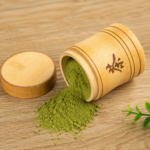 Recipiente de Bambú Ecológico para Té Matcha Estilo Zen Asiático, Tapa de Madera Natural, Recipiente Reutilizable para Guardar Té Matcha en Polvo, para el Hogar o Cafetería - Product Image 1