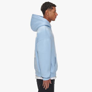 2024 sweats à capuche imprimés personnalisés sweats surdimensionnés recadrée ourlet brut rue hommes fabricants de sweat à capuche bouffant - Product Image 3