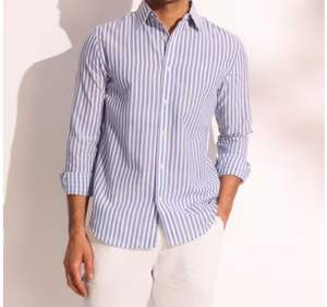 Camisa a Rayas Blanca 100% Algodón para Hombre, Gran Venta - Product Image 3