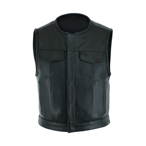Nouveauté 100% Top haute qualité hommes en cuir gilet dernière conception vélo en cuir gilet pour hommes mode classique gilet pour hommes - Product Image 1
