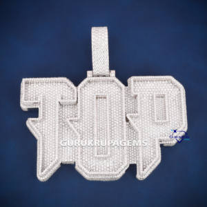 Pendentif en diamant Hip Hop direct du fabricant Pendentif en argent sterling 925 VVS Moissanite Diamond Custom Fine Jewelry - Product Image 1