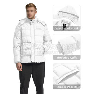 Veste matelassée dynamique pour homme, coupe-vent, épaisse, pour l'hiver, durable, pour les voyages en plein air, vêtements de tous les jours - Product Image 3