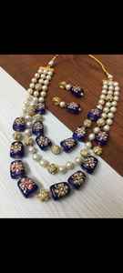 Ensemble de bijoux plaqué or Kundan traditionnel indien et ensemble de collier en cuivre pour femmes et filles accessoires indiens bijoux femmes - Product Image 2