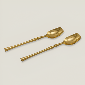 Cuchara de oro de metal 304 de acero inoxidable de lujo de la mejor venta para bodas Hotel de Navidad en alta calidad - Product Image 6