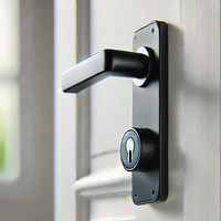 Ensemble de poignées de porte silencieuses YMC en alliage d'aluminium noir mat, réduction du bruit, élégantes, pour portes intérieures en bois, serrure à mortaise