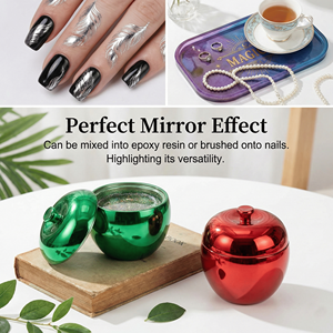 LE.Q.U Poudre de pigment miroir magique 10 couleurs pour la décoration d'ongles et l'artisanat en résine - Product Image 4
