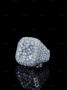 Luxury 925 Sterling Silver VVS Moissanite Diamond Iced Out Multi Cut Diamond Sparkling Hip Hop <b>Statement</b> <b>Ring</b> For Party Wear - Product Image 5