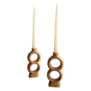Candelabro de Madera de Mango de Calidad Deluxe, Diseño Curvo Moderno con Decoración de Puntos para Decoración del Hogar y Bodas, Navidad - Product Image 6