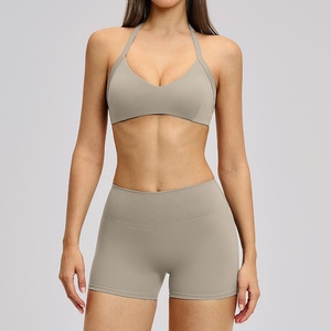2025 Summer Seamless Yoga Fitness <b>Bra</b> Sets Custom 2 Piece Workout Sports Leggings Set for Women Solid Color Workout Activewear - Product Image 1