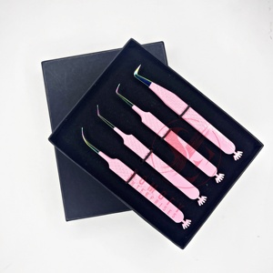 Pinzas Profesionales Duraderas Antiestáticas de Acero Inoxidable de Precisión para Extensión de Pestañas, Diseño de Corona Rosa Multipunto, Personalizables - Product Image 4