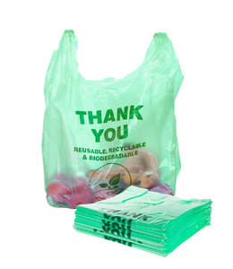 Bolsas impresas de alta calidad, tamaño personalizado, bolsa de compras de plástico con logotipo, bolsas de camisetas para ir de compras, restaurante, hotel - Product Image 1