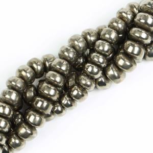 ลูกปัดไพไรต์สีทองเงา รูปทรงกลมเรียบ ขนาด 9-10 มม. คุณภาพ AAA ลูกปัดพลอยไพไรต์สีทองสำหรับทำเครื่องประดับ ความยาว 8 นิ้ว - Product Image 4