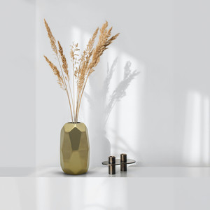 CGV5106GD - Small Gold Geometric <b>Vase</b> - 3.7 W x 6.1 H - Product Image 3