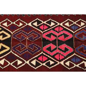 Alfombra Turca Vintage de 5.3x9.6 pies (161x292 cm), Alfombra Sólida Roja y Azul - Product Image 5