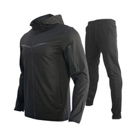 Ensemble de survêtement pour homme personnalisé, lourd, à capuche, uni - 100% coton, respectueux de l'environnement, coupe-vent, avec sweat-shirt et pantalon de survêtement