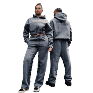 Sweat à capuche et pantalon de jogging personnalisés pour l'hiver, en tissu épais respirant extensible dans les quatre sens, avec impression tendance streetwear - Product Image 4