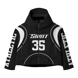 Blouson coupe-vent vintage deux pièces avec logo personnalisé pour homme Blouson coupe-vent court en nylon zippé avec sublimation - Product Image 5