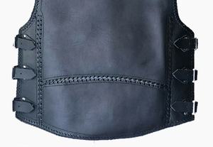 Chaleco de cuero para motocicleta a la moda, chaleco de cuero sin mangas personalizado para motociclistas, chaleco de cuero original para hombre. - Product Image 3