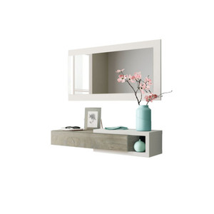 KIT INGRESSO 1 CASSETTO + SPECCHIO NOON BIANCO/QUERCIA - Product Image 1
