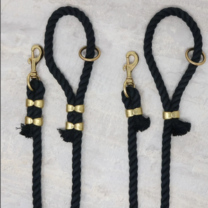 Black Brass Clip Rope <b>Leash</b> Accessory Customized Colored Cotton Rope Handmade Dog <b>Leash</b> <b>Pet</b> <b>Leash</b> Set - Product Image 2