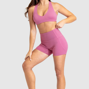 Conjunto Deportivo para Mujer, Venta Caliente 2025, Conjunto de Yoga para Gimnasio, Entrenamiento, Shorts Ajustados y Top Deportivo con Espalda Cruzada, Conjuntos Deportivos Combinados - Product Image 1