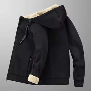 Fashionable Fleece Acid Wash Stonewashed Printed Zippered Hooded Sweatshirt Full Sleeve Length Loose Fit Eco-Friendly Winter - Product Image 3