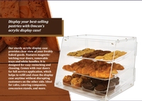 Vitrine d'Exposition de Boulangerie et Pâtisserie en Acrylique Multi-Niveaux, la Plus Vendue, avec Porte à Fermeture Magnétique en Acrylique Transparent pour Pain et Gâteaux