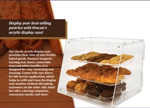 Top-Bán đa Tier <span class=keywords><strong>Acrylic</strong></span> bánh tráng miệng hiển thị trường hợp đứng rõ ràng <span class=keywords><strong>Acrylic</strong></span> Bánh Mì Bánh Showcase với cửa chốt từ - Product Image 5