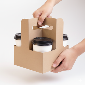 <span class=keywords><strong>Taza</strong></span> <span class=keywords><strong>de</strong></span> papel <span class=keywords><strong>de</strong></span> cartón plegable para bebidas calientes personalizada, 1/2/4 compartimentos, portavasos <span class=keywords><strong>de</strong></span> papel desechable doble Kraft para café y té - Product Image 2