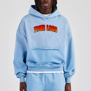 Haute qualité 100% coton hommes à capuche personnalisé imprimé brodé Logo hiver tenue décontracté à la mode Streetwear polaire surdimensionné - Product Image 6
