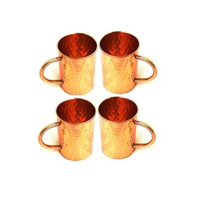 Mug à eau de forme ronde au design antique avec du cuivre de bonne qualité, mug à jus de citron vert et de menthe au meilleur prix en Inde - Product Image 2