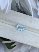 Incroyable aigue-marine naturelle de 1.19 carats, octogone, pierre de taille émeraude, pierre précieuse à facettes pour la fabrication de bijoux.